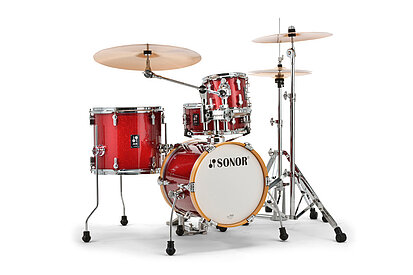 Sonor AQX Micro 4-Piece 14|13|8|13S Poplar Shell Pack - Black Midnight Sparkle