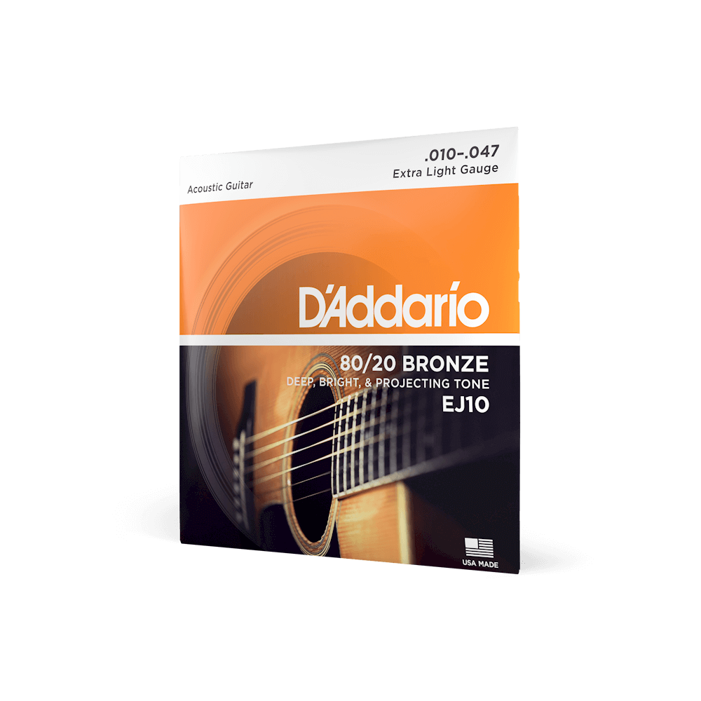 D'Addario EJ10 Acoustic Guitar Strings - 80/20 Bronze, Extra Light