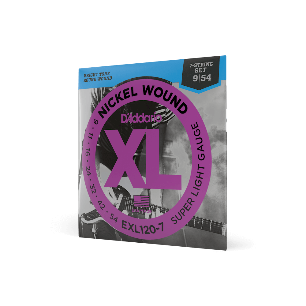 D'Addario EXL120-7 7-String Electric Guitar Strings - Nickel Wound/XL, Super Light