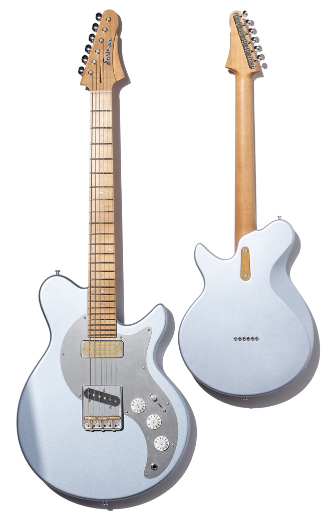 Eastman Fullertone SC'52 Solid-Body Electric Guitar Ice Blue Metallic - Roasted Black Limba