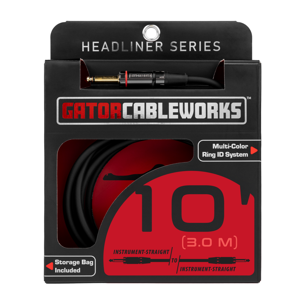 Gator Headliner 10 Foot Straight to Straight Instrument Cable