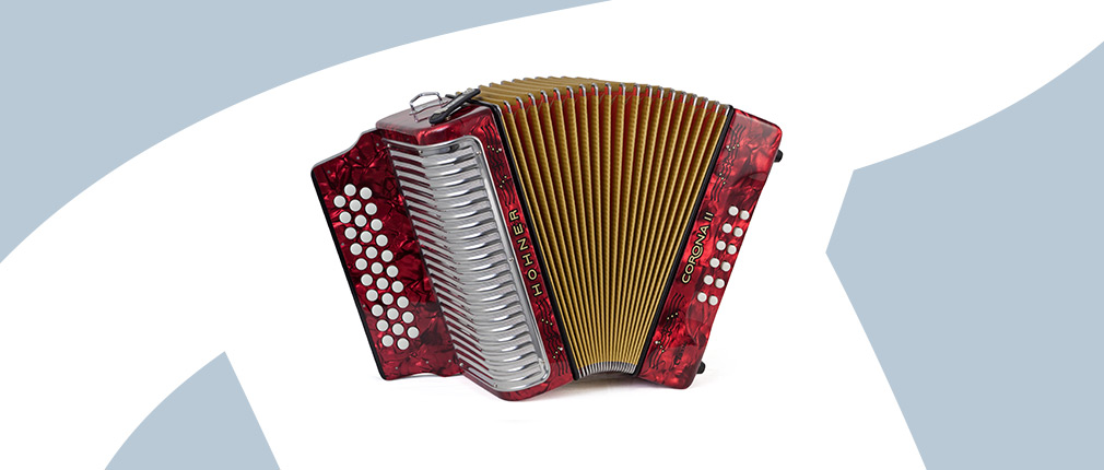 Hohner Accordion Corona II Classic FBbEb - Pearl Red