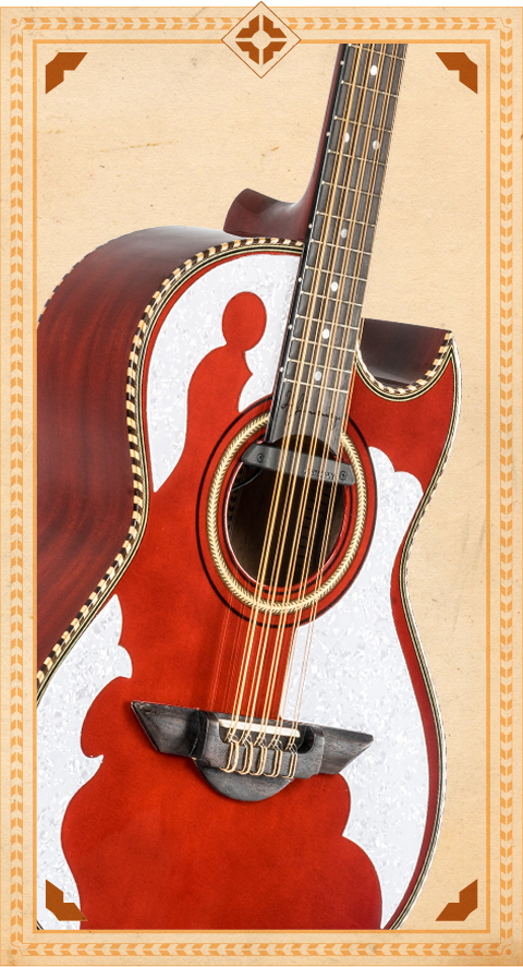H Jimenez El Patron Bajo Quinto - Transparent Red