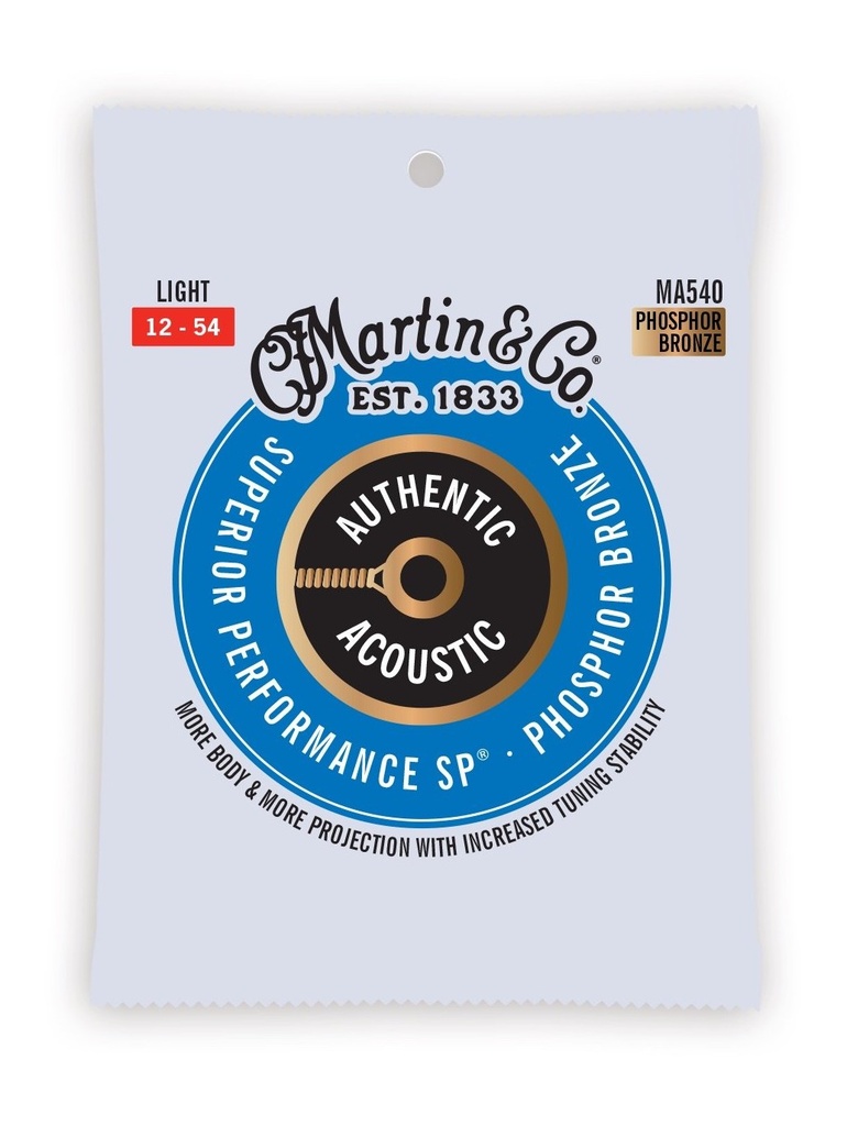 Martin Authentic Acoustic SP Guitar Strings Phosphor Bronze - Extra Light