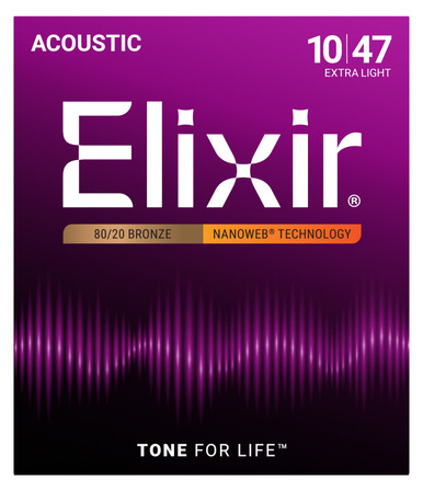 Elixir Acoustic 80/20 Bronze Nanoweb Guitar Strings - HD Light, 13-53