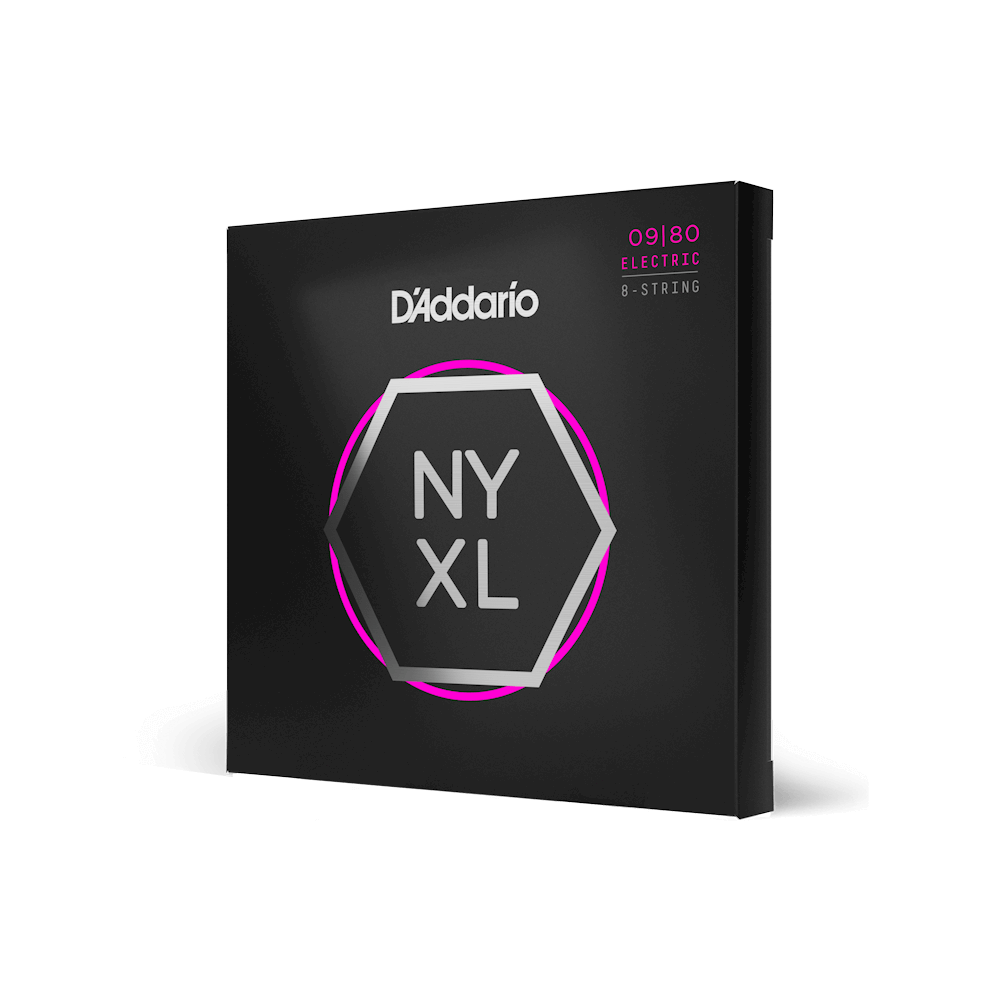 D'Addario NYXL0980 8-String Electric Guitar Strings - NY Steel Core/XL, Super Light