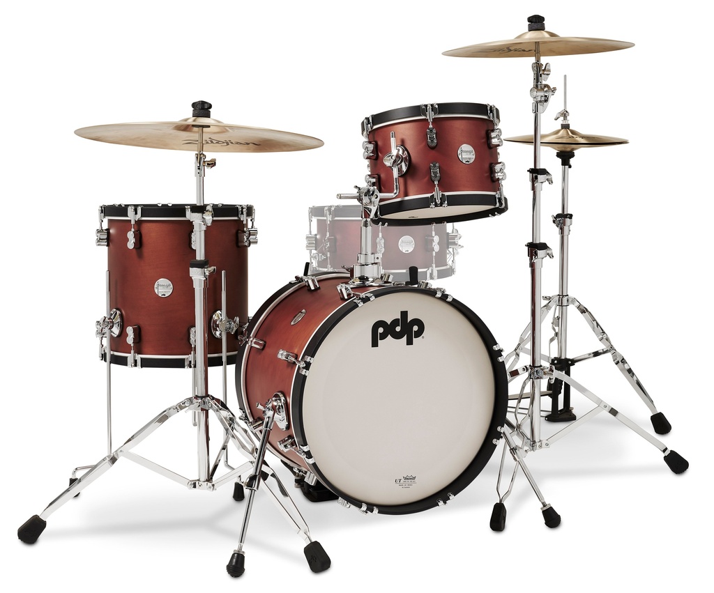 PDP Concept Maple 3-Piece 18|14|12 Classic Bop Shell Pack - Ox Blood with Ebony Hoops-KIT