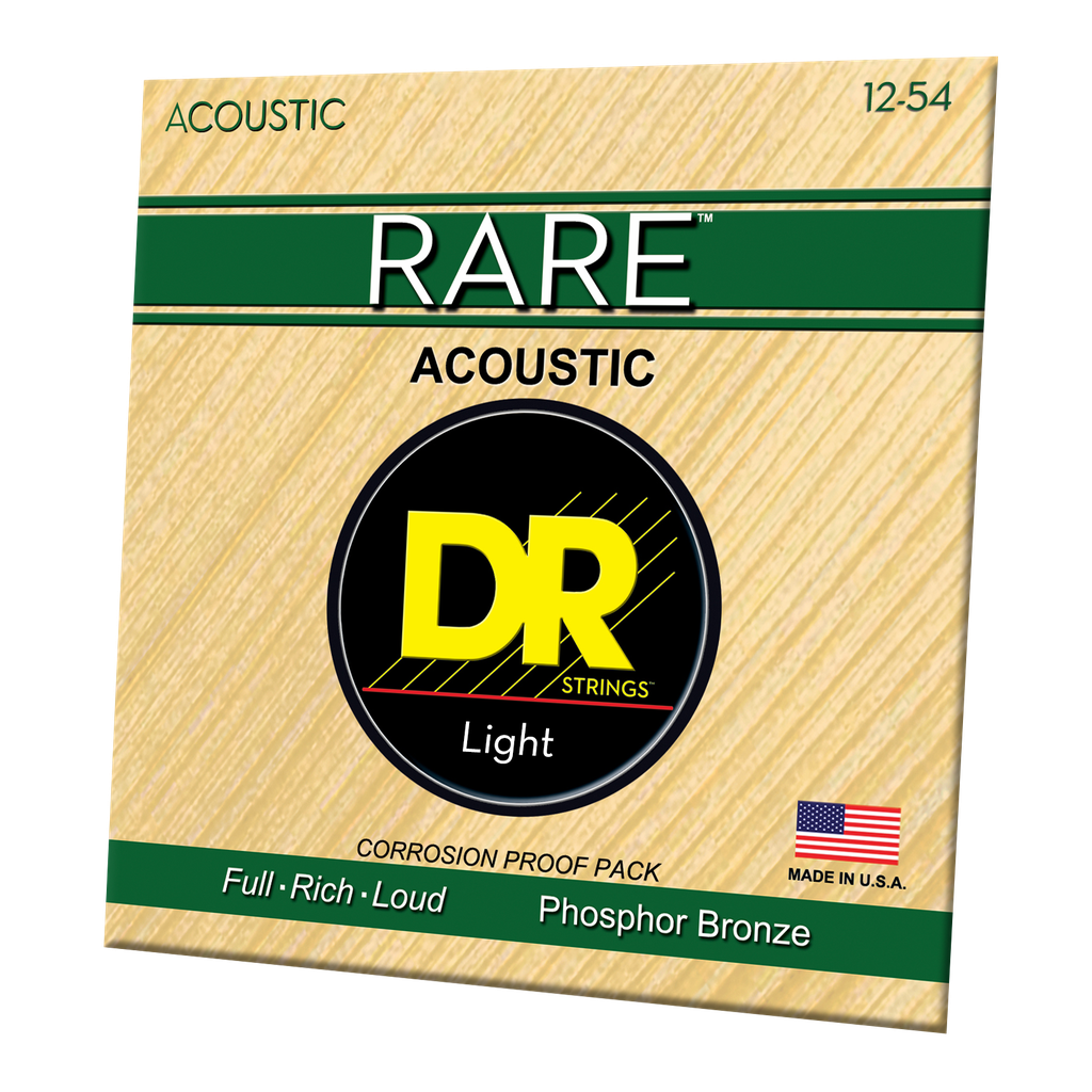 DR Strings Rare Phosphor Bronze Acoustic Strings Light 12-54