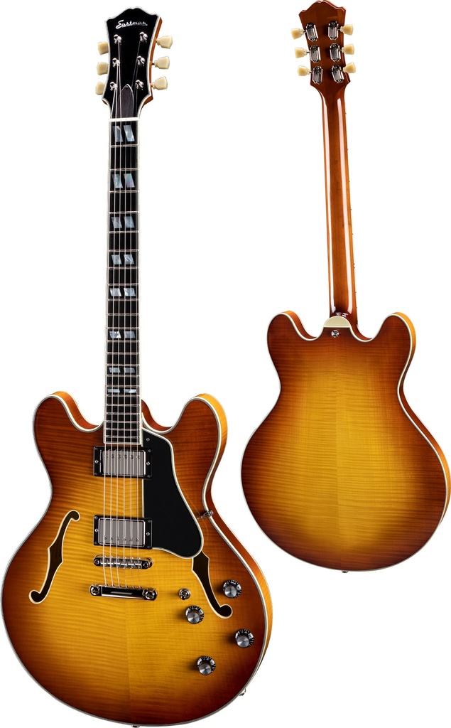 Eastman T486 Semi-Hollow Electric Guitar Goldburst - Flamed Maple Laminate