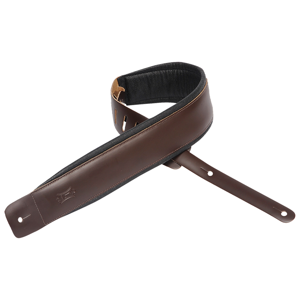 Levy's Larsen Leather Deluxe Series Guitar Strap - Dark Brown