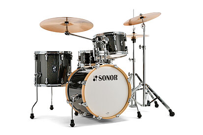 [AQX-JAZZWMCBMS] Sonor AQX Jazz 4-Piece 18|14|12|13S Poplar Shell Pack - Black Midnight Sparkle