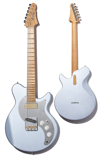 [FT-SC'52-IBM] Eastman Fullertone SC'52 Solid-Body Electric Guitar Ice Blue Metallic - Roasted Black Limba