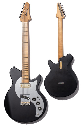 [FT-SC'52-MB] Eastman Fullertone SC'52 Solid-Body Electric Guitar Moss Black - Roasted Black Limba