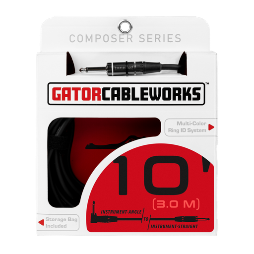 [GCWC-INS-10RA] Gator Composer 10 Foot Straight to Angled Instrument Cable