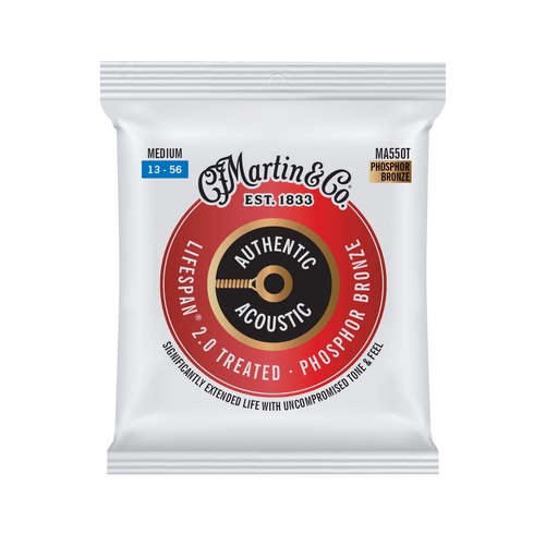 [MG-41Y18MA550T] Martin Authentic Acoustic Lifespan 2.0 Guitar Strings Phosphor Bronze - Medium