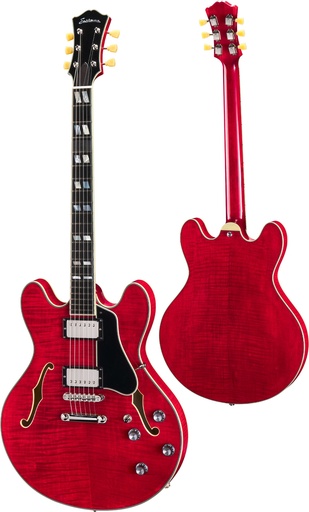 [T486-RD] Eastman T486 Semi-Hollow Electric Guitar Red - Flamed Maple Laminate