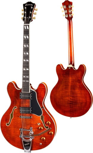 [T486B-CLA] Eastman T486B Bigsby Semi-Hollow Electric Guitar Classic - Flamed Maple Laminate