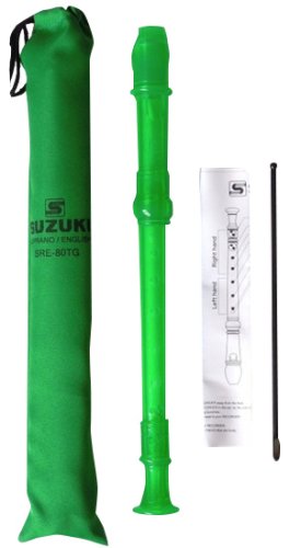 [SRE-80TG-U] Suzuki 3-Piece English Recorder - Green