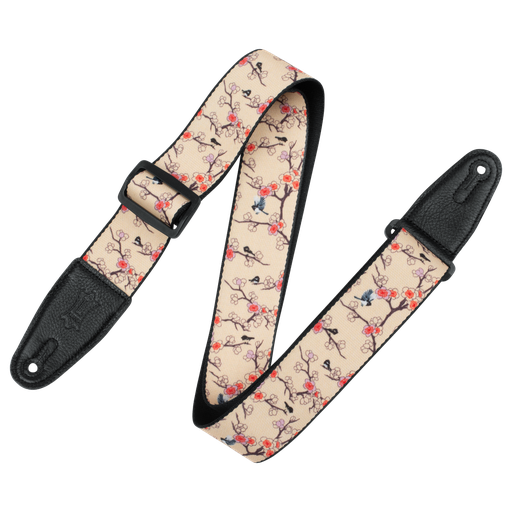 [MPD2-115] Polyester Guitar Strap - Cherry Trees & Birds