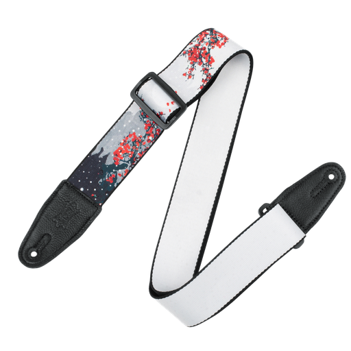 [MPD2-116] Polyester Guitar Strap - Cherry Blossoms & Snow